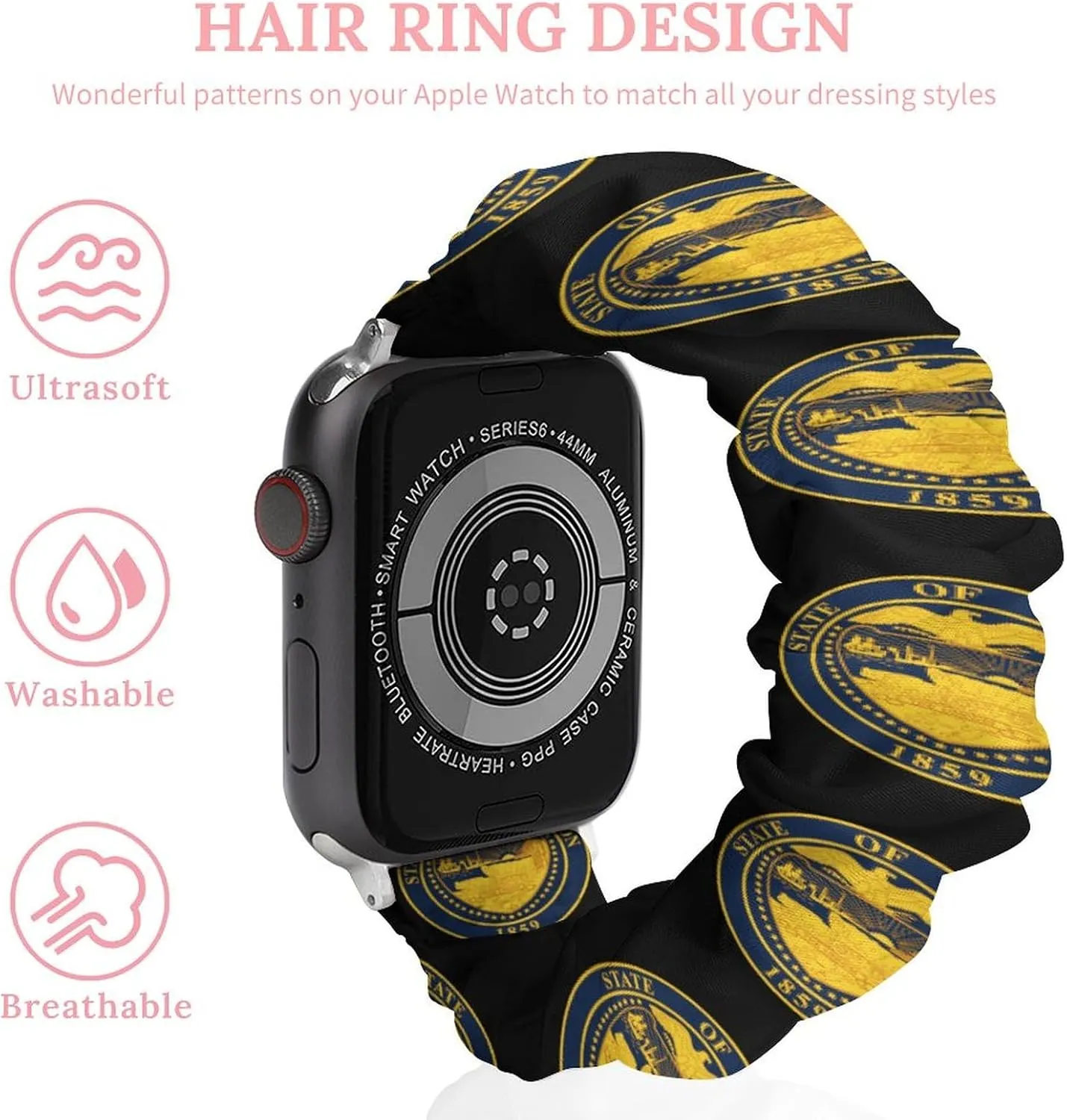 Oregons State Seal Fashion Watch Strap Scrunchies Wristbands Compatible With IWatch Series