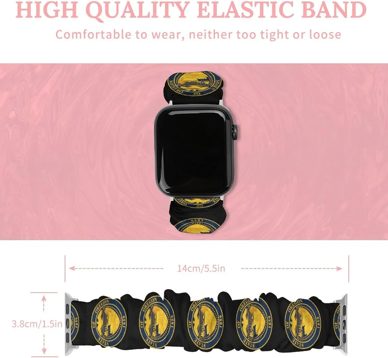 Oregons State Seal Fashion Watch Strap Scrunchies Wristbands Compatible With IWatch Series