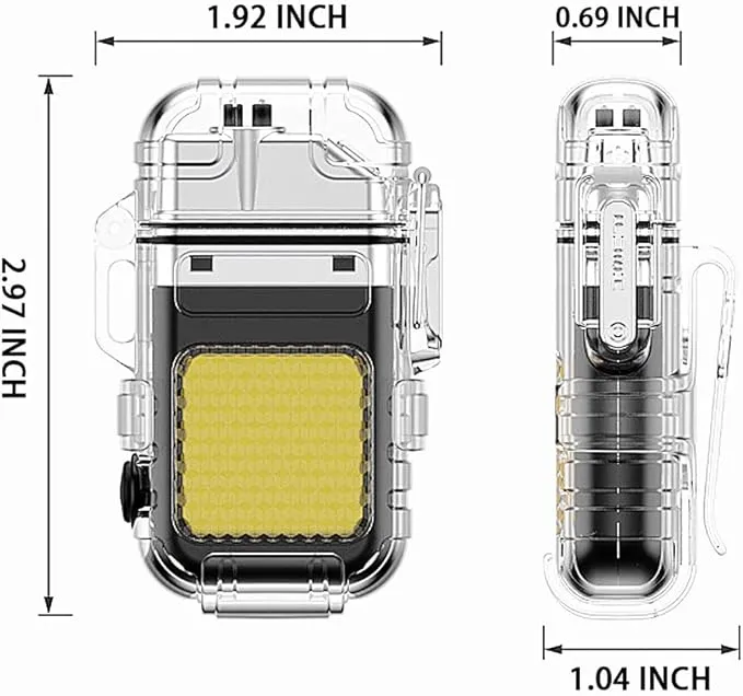 Outdoor Arc Electric Lighter USB Rechargeable Lighter LED Flashlight Double Arc Plasma Lighter Perfect for Camping Hiking Traveling (Black)