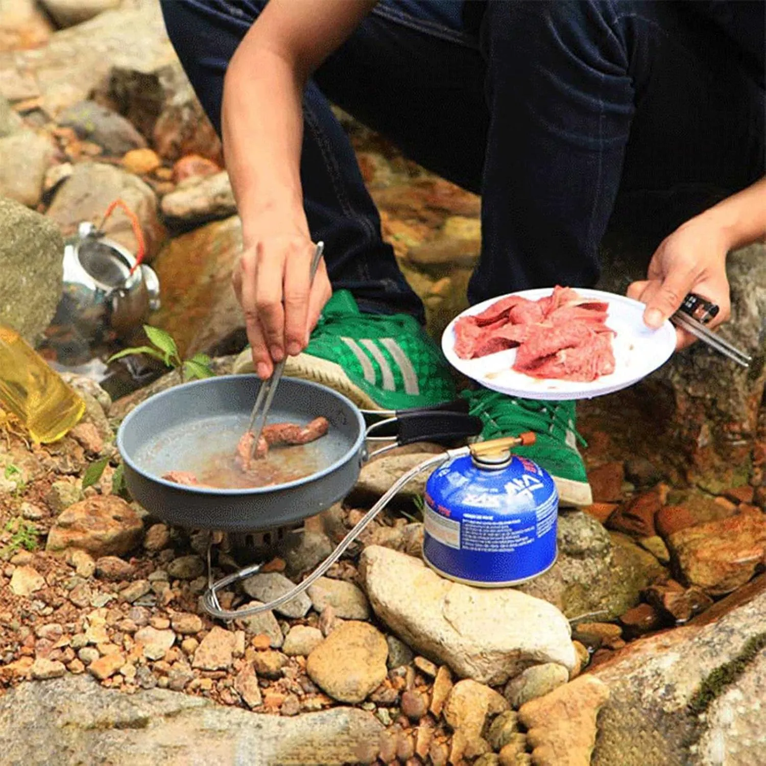 Outdoor Cookware Set Picnic Camping Large Capacity Deepening Convenient Storage Frying Pan Soup 4-6 People Can Gather Heat
