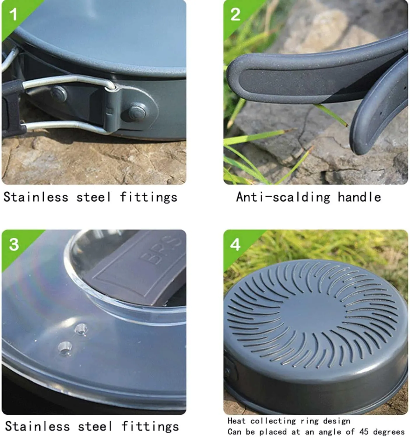 Outdoor Cookware Set Picnic Camping Large Capacity Deepening Convenient Storage Frying Pan Soup 4-6 People Can Gather Heat