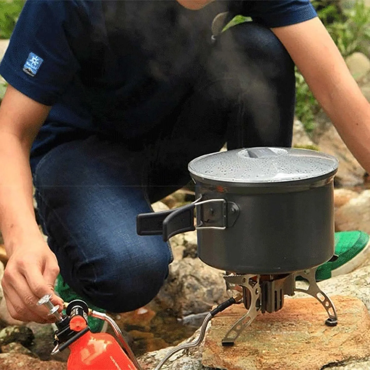 Outdoor Cookware Set Picnic Camping Large Capacity Deepening Convenient Storage Frying Pan Soup 4-6 People Can Gather Heat