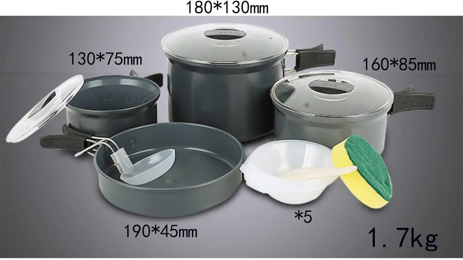Outdoor Cookware Set Picnic Camping Large Capacity Deepening Convenient Storage Frying Pan Soup 4-6 People Can Gather Heat