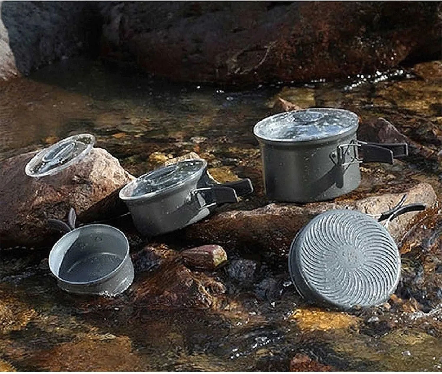 Outdoor Cookware Set Picnic Camping Large Capacity Deepening Convenient Storage Frying Pan Soup 4-6 People Can Gather Heat