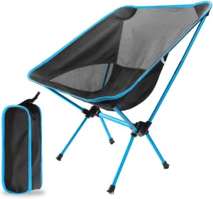 Outdoor Folding Low Rocking Chair Stable Camping Chair Portable Quick and Easy Setup for Camping Hiking (D)