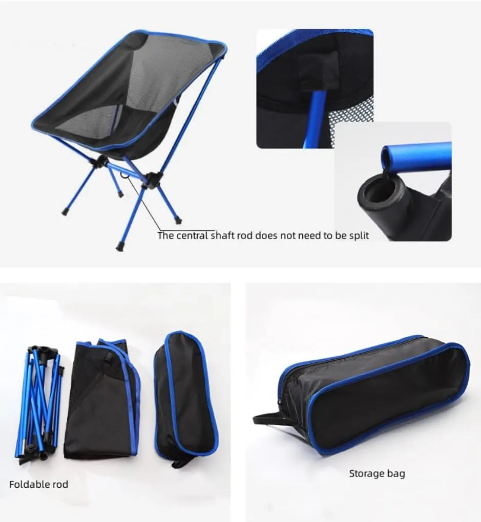 Outdoor Folding Low Rocking Chair Stable Camping Chair Portable Quick and Easy Setup for Camping Hiking (D)