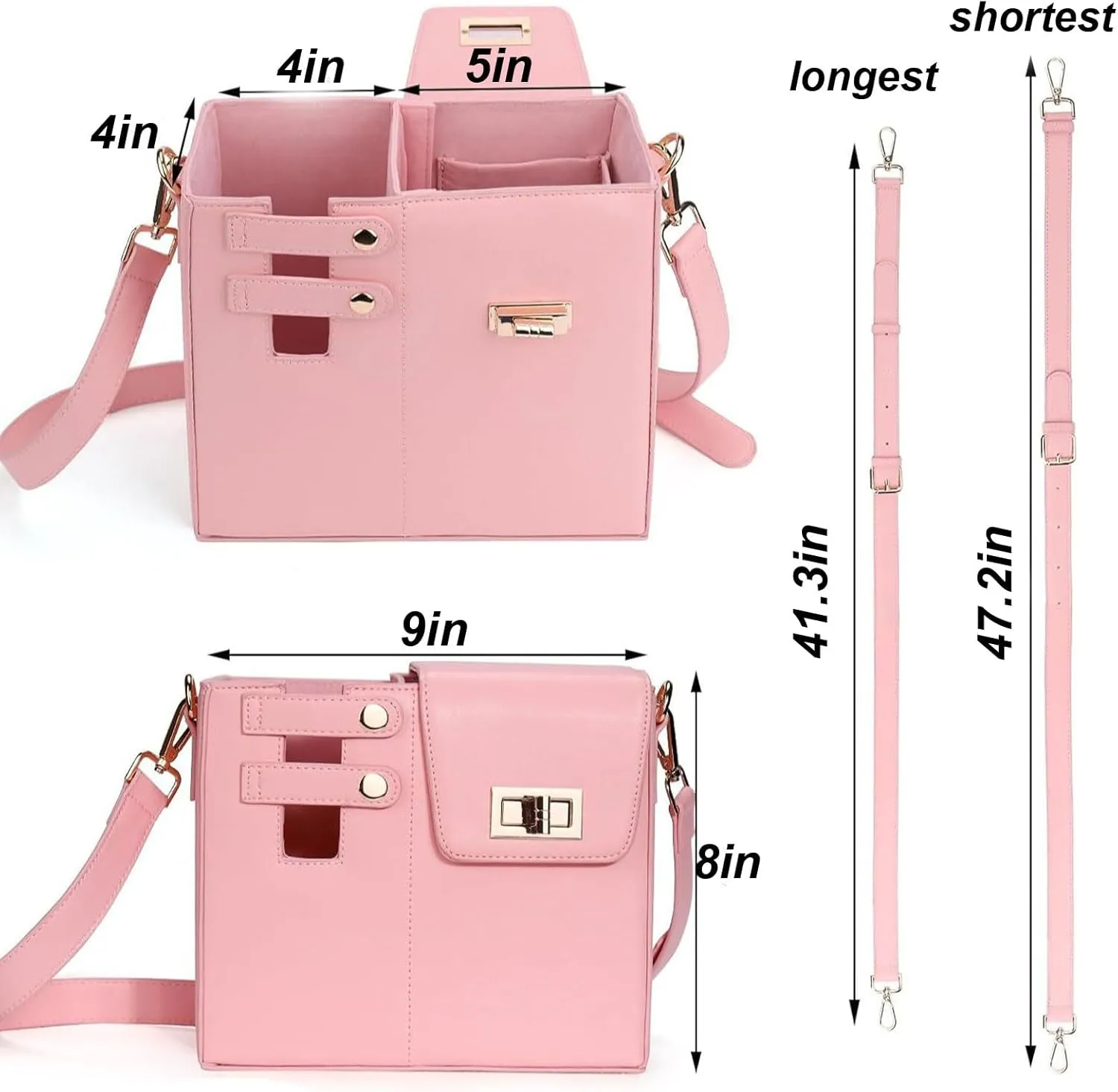 Outdoor Multifunctional Leather Water Bottle Holder - Portable Crossbody Bag for Outdoors, Holds Multiple Cups