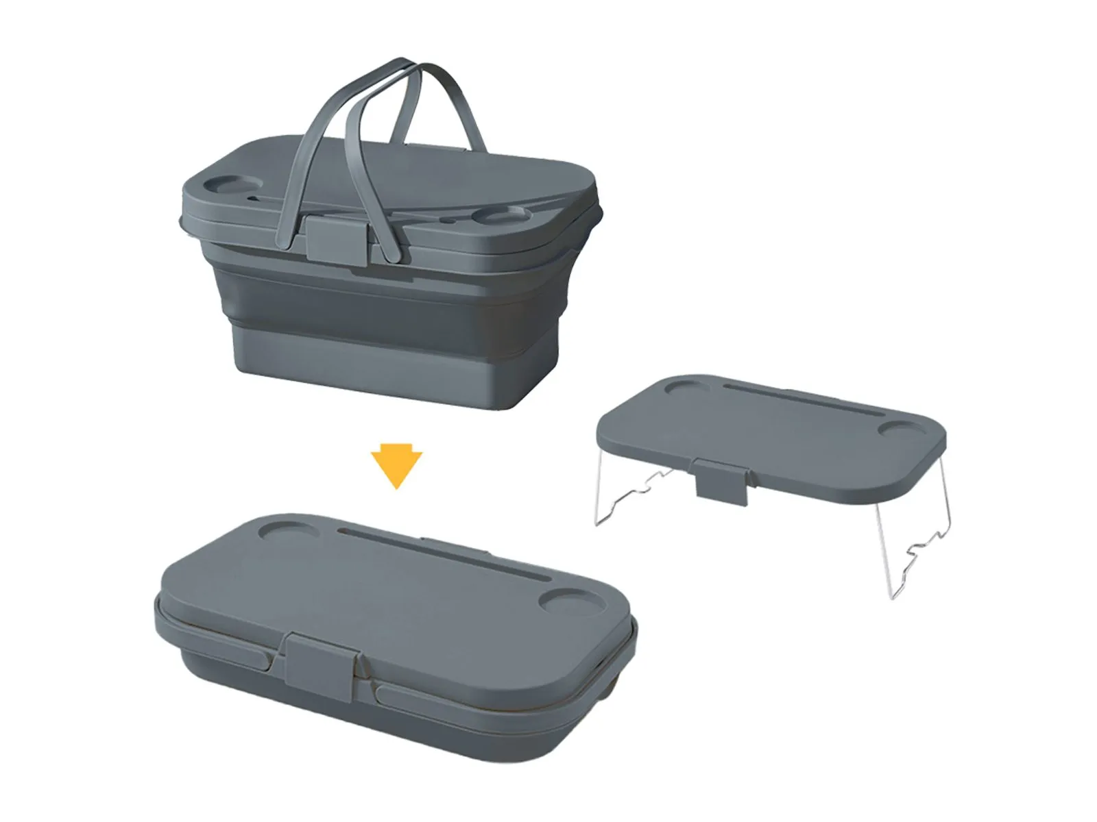 Outdoor Picnic - for Enhanced Basket Grey Lid with Collapsible Camping Order now