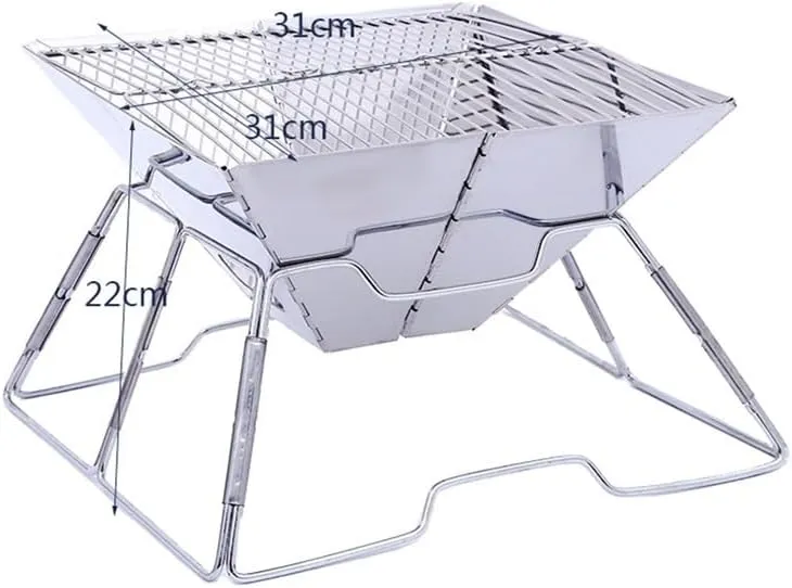 Outdoor Portable BBQ Grill Stainless Steel Folding Picnic Charcoal Barbecue Grills Home Camping Barbeque Tool