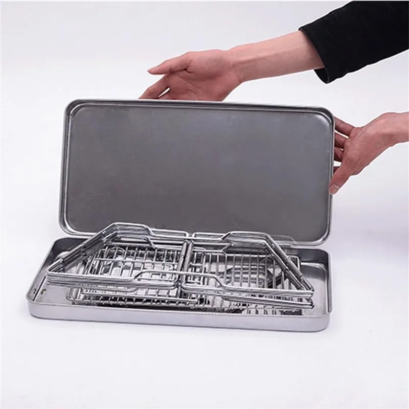 Outdoor Portable BBQ Grill Stainless Steel Folding Picnic Charcoal Barbecue Grills Home Camping Barbeque Tool