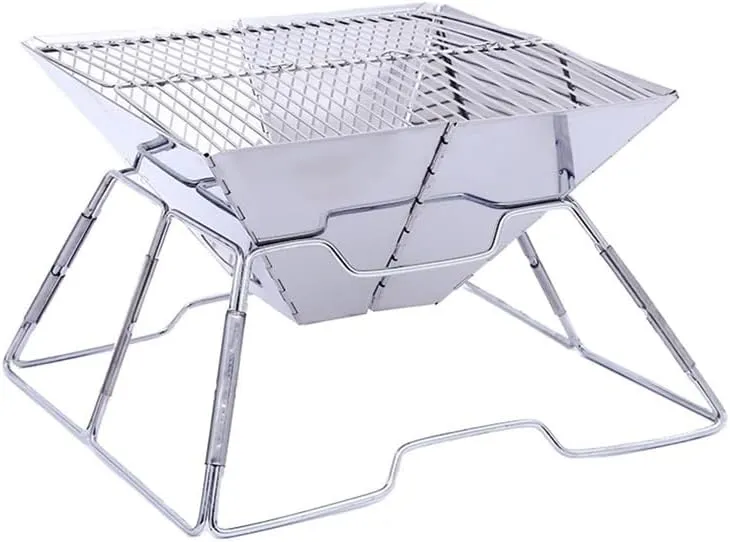 Outdoor Portable BBQ Grill Stainless Steel Folding Picnic Charcoal Barbecue Grills Home Camping Barbeque Tool