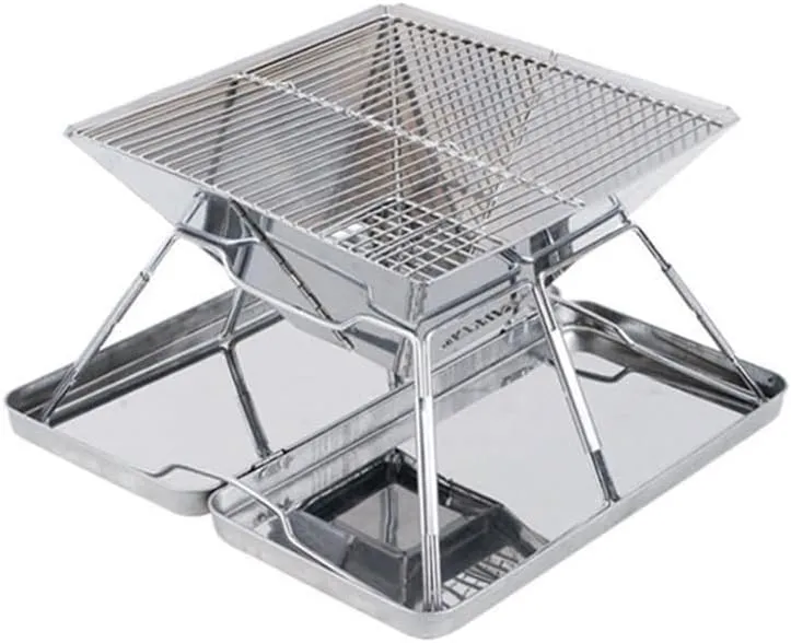 Outdoor Portable BBQ Grill Stainless Steel Folding Picnic Charcoal Barbecue Grills Home Camping Barbeque Tool