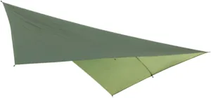 Outdoor Sunshade Rain Fly Tarp Camping Tent Lightweight Canopy for Beach Picnic Hiking Barbecue Multi-Functional Army Green Mat Easy to Clean Portable