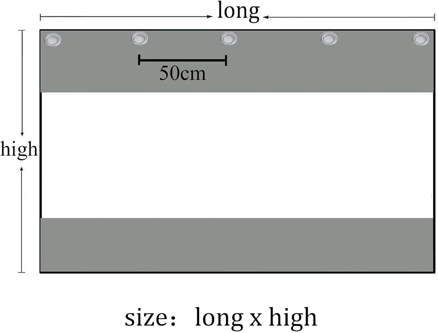 Outdoor Tarpaulin Curtain 0.5mm Transparent Tarpaulin Weatherproof Tear Resistant, Pergola Waterproof Side Panels, Customizable (Color : Clear, Size : 4.92x8.2ft/1.5x2.5m)