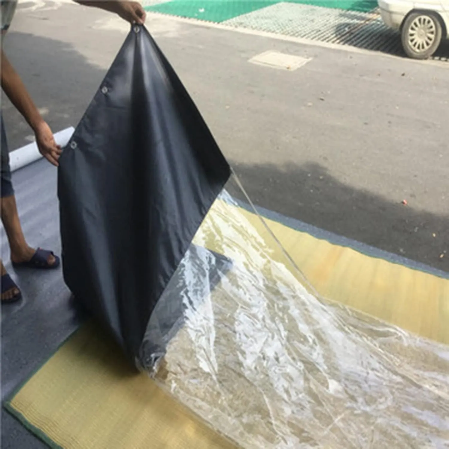 Outdoor Tarpaulin Curtain 0.5mm Transparent Tarpaulin Weatherproof Tear Resistant, Pergola Waterproof Side Panels, Customizable (Color : Clear, Size : 4.92x8.2ft/1.5x2.5m)