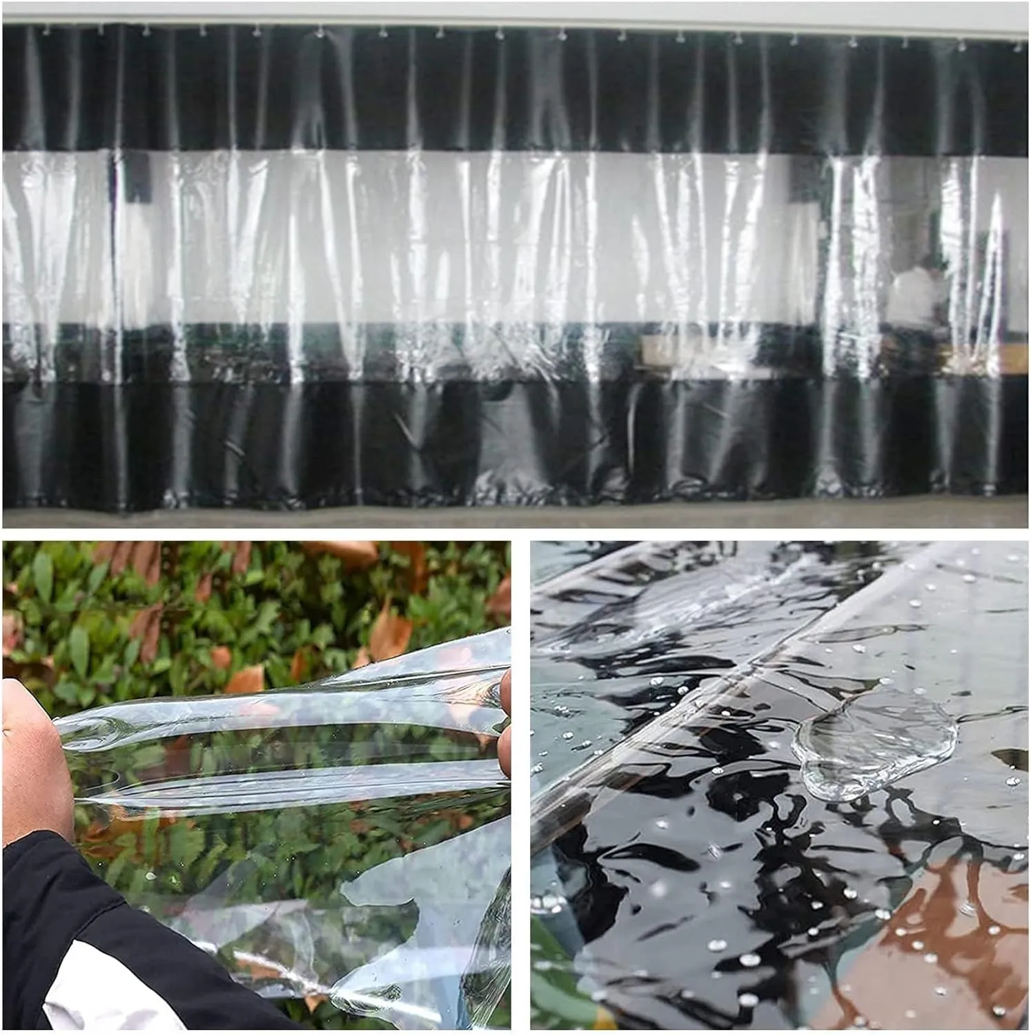 Outdoor Tarpaulin Curtain 0.5mm Transparent Tarpaulin Weatherproof Tear Resistant, Pergola Waterproof Side Panels, Customizable (Color : Clear, Size : 4.92x8.2ft/1.5x2.5m)