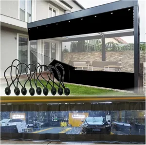 Outdoor Tarpaulin Curtain 0.5mm Transparent Tarpaulin Weatherproof Tear Resistant, Pergola Waterproof Side Panels, Customizable (Color : Clear, Size : 4.92x8.2ft/1.5x2.5m)