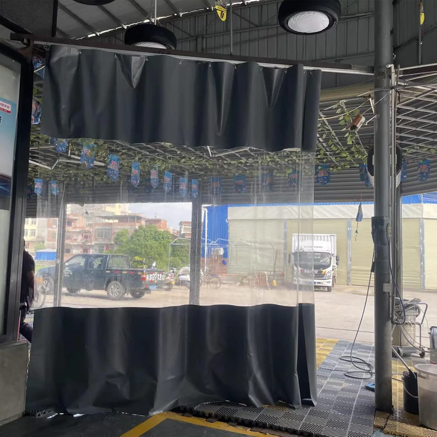 Outdoor Tarpaulin Curtain Garden Greenhouse Water Proof Transparent PVC Tarpaulin with Eyelets, Pergola Side Curtains, Customizable (Color : Clear, Size : 3.28x3.28ft/1x1m)