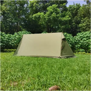 Outdoor Tent 2 Person Camping Tent Shelter Awning Oudoor Rainfly Tarp Tent Survival Bungalow Tent Outdoor Camping Equipment (Color : Green Flysheet) (Color : Green Flysheet)