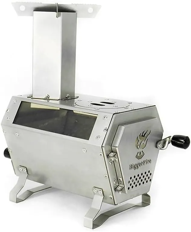 Outdoor Wood Stove, Burning Stove, Portable Camping Wood Stove, Removable Windproof Wood Stove, Suitable for Outdoor Camping, Traveling(Silver)