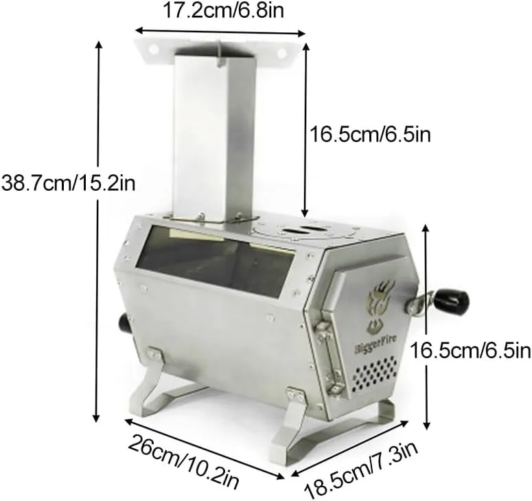 Outdoor Wood Stove, Burning Stove, Portable Camping Wood Stove, Removable Windproof Wood Stove, Suitable for Outdoor Camping, Traveling(Silver)