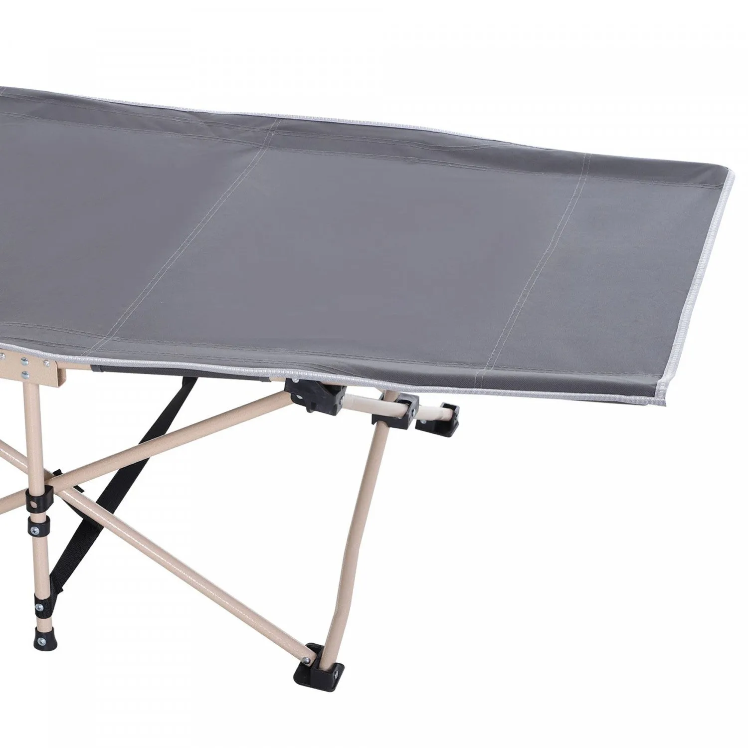 Outsunny Folding Camping Cot, Portable Sleeping Bed For Travel, Grey