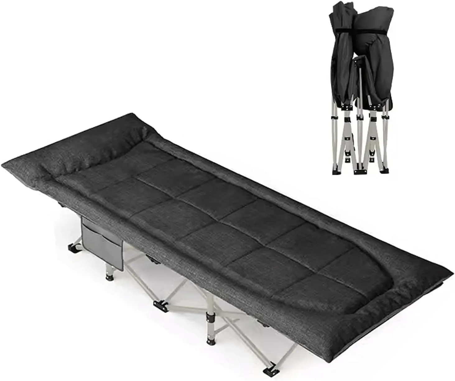 Oxford Cloth Camping Bed Simple Camping Cot Single Foldable Sleeping Cot Bed for Adults Portable with Carry Bag Camping Bed