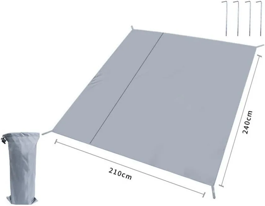Oxford Cloth Waterproof Tent Floor Mat Beach Mat Moistureproof Mat With Spikes For Camping Hiking Outdoor Activities Multiple Sizes(210 * 240cm)