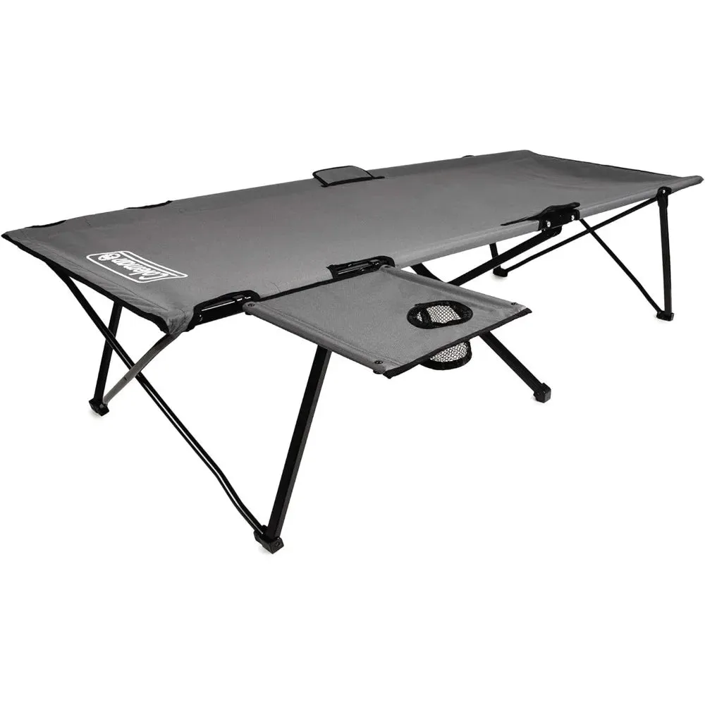 Pack-Away Camping Cot with Removable Side Table - Extra Wide, Fits Adults up to 6'6" or 300 lbs