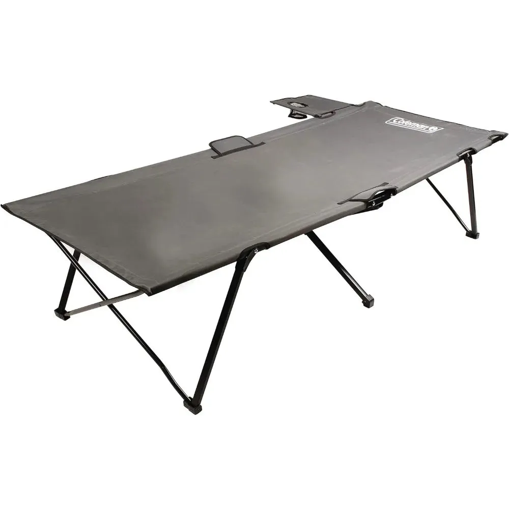 Pack-Away Camping Cot with Removable Side Table - Extra Wide, Fits Adults up to 6'6" or 300 lbs
