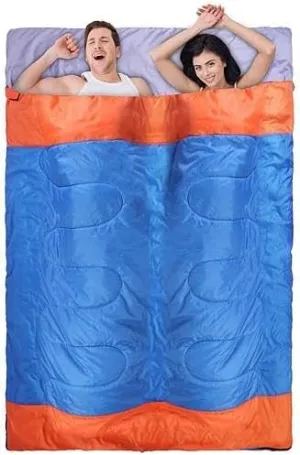 [Pack of 3] 2 People Sleeping Bag for Adult Kids Lightweight Water Resistant Camping Cotton Liner Cold Warm Weather Indoor Outdoor Use 3 Season with Sack for Spri