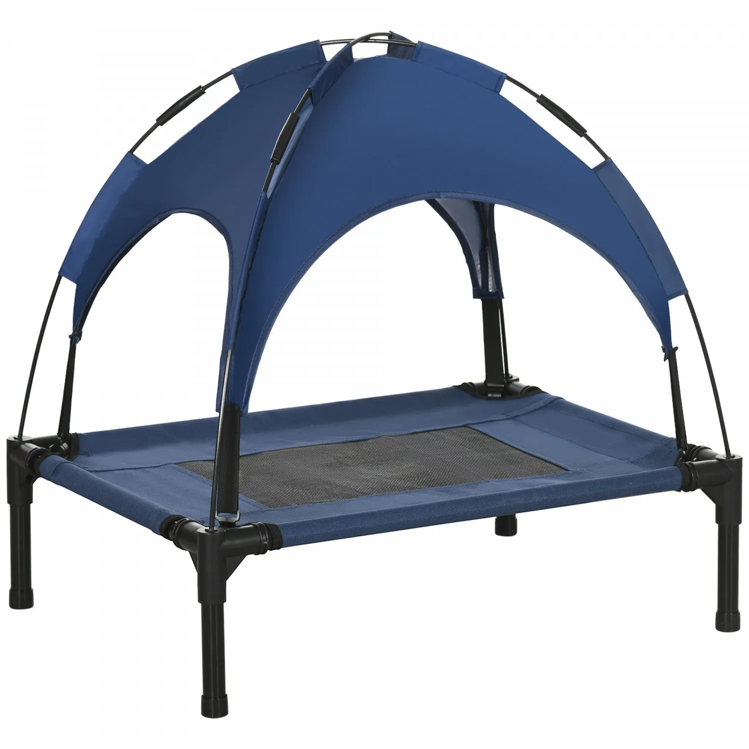 Pawhut Elevated Dog Bed With Canopy, Portable Raised Dog Cot For S Sized Dogs, Indoor & Outdoor, 25"|Pawhut Lit Sureleve Rafraichissant Pour Animal Domestique Avec Auvent Pour Chien De Petite Taille, I