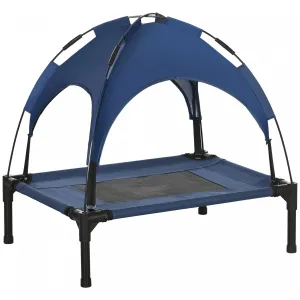 Pawhut Elevated Dog Bed With Canopy, Portable Raised Dog Cot For S Sized Dogs, Indoor & Outdoor, 25"|Pawhut Lit Sureleve Rafraichissant Pour Animal Domestique Avec Auvent Pour Chien De Petite Taille, I
