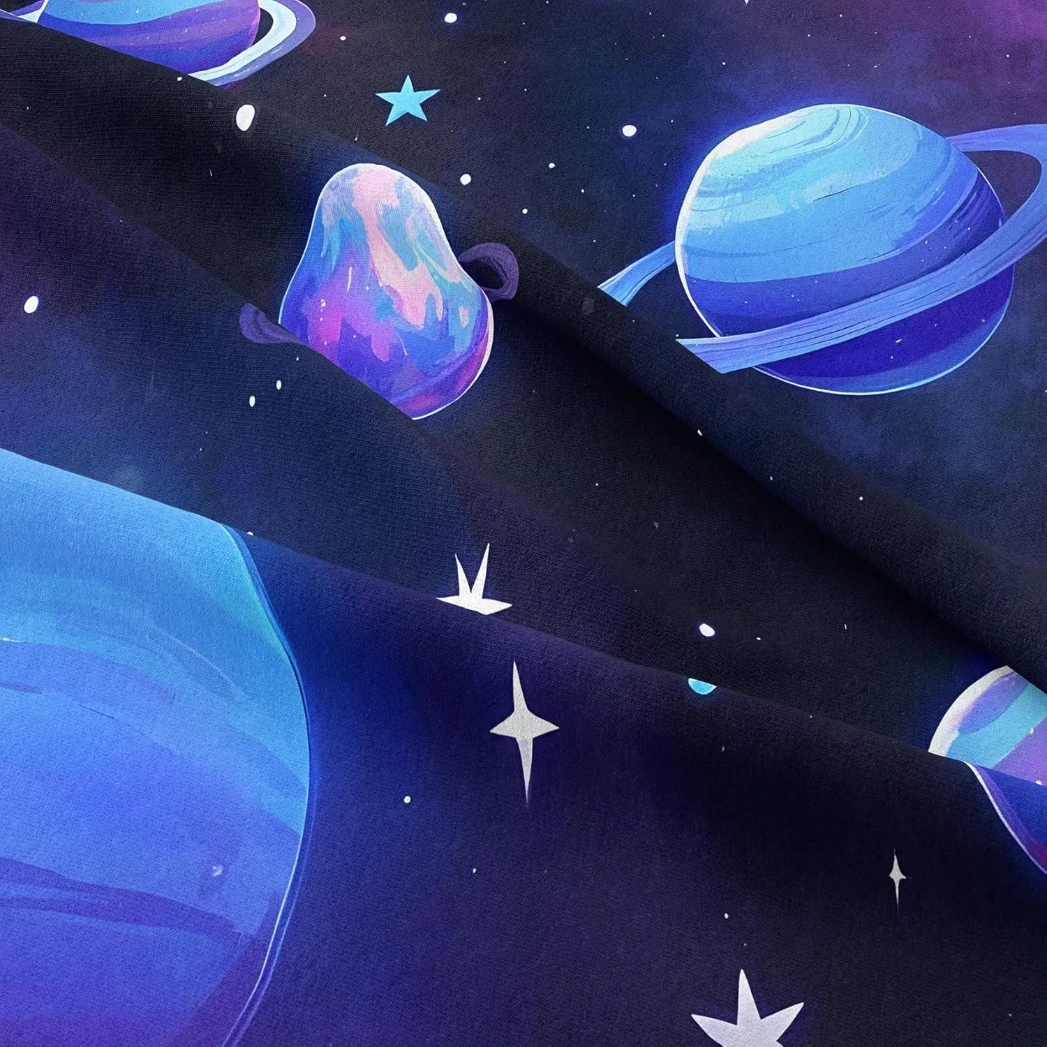 Peopleareok Galaxy Comforter Set Full(79x90 Inch), 3 Pieces 3D Space Planets Bedding Set for Teens Boys Girls, Super Soft Lightweight for All Seasons, Includes 1 Comforter and 2 Pillowcase