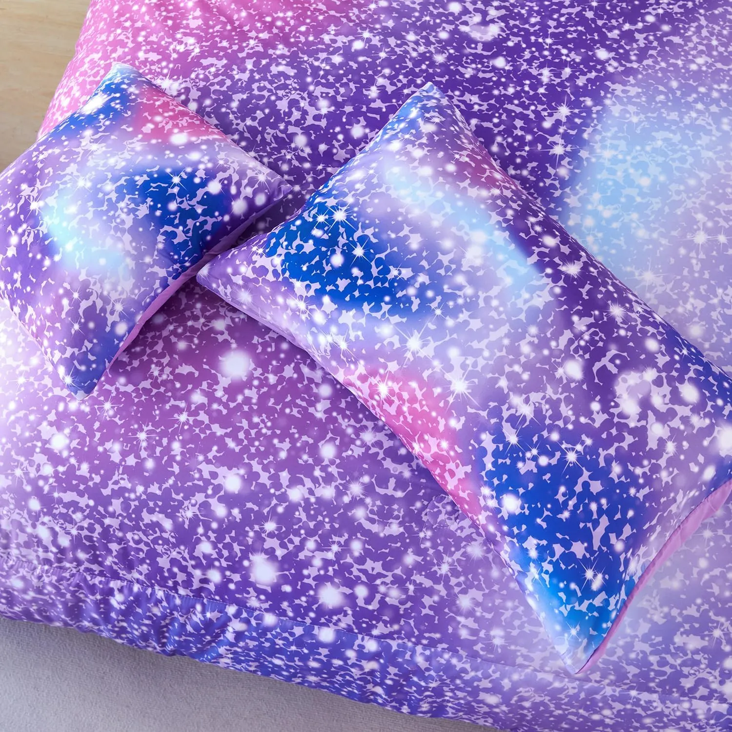 PERFEMET Girls Twin Comforter Set with Sheets 6-Piece Bed in a Bag Rainbow Fluffy Bedding Set for Girls Kids 3D Colorful Tie Dye Bedroom Bed Set (Purple Pink, Twin)
