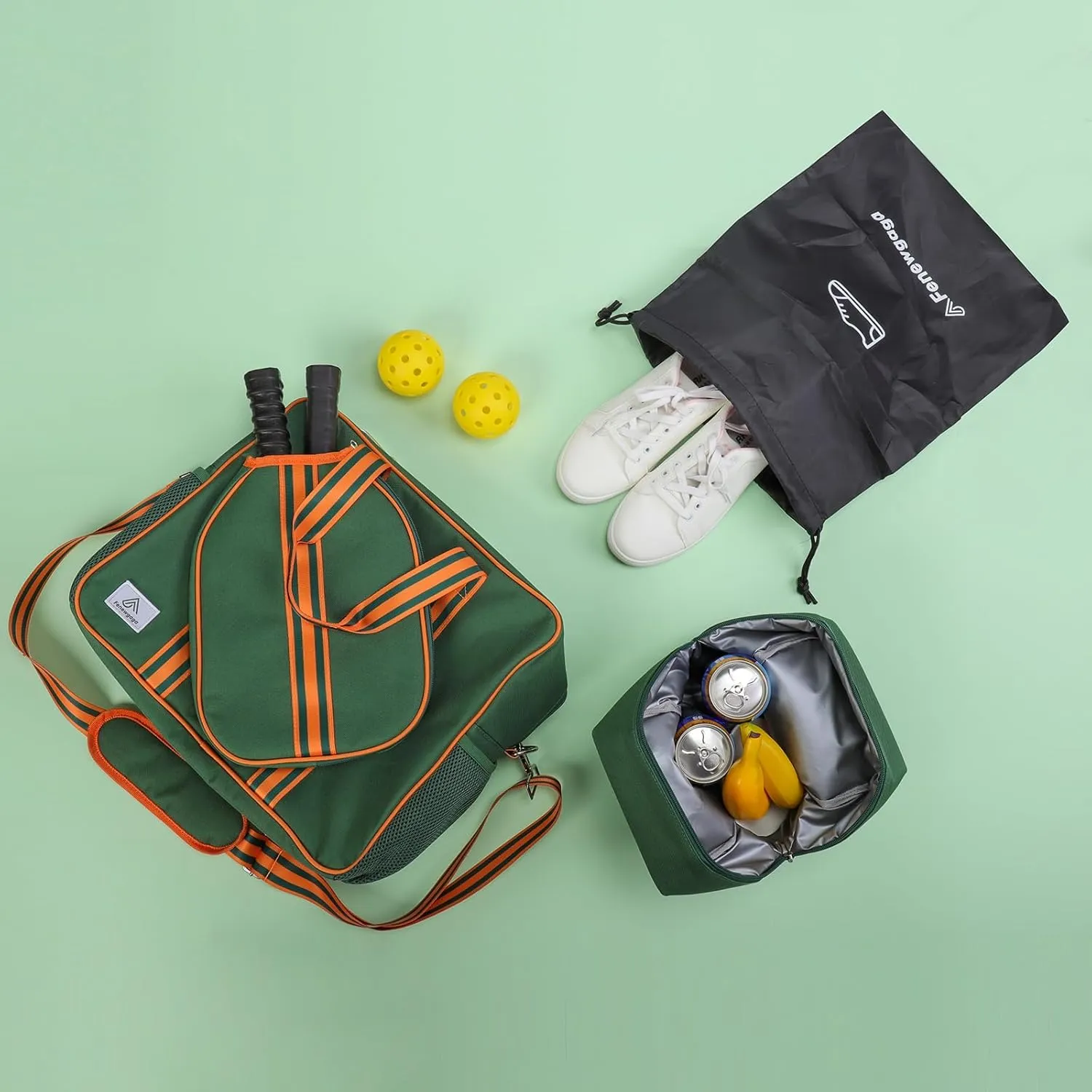 Pickleball Bags for Women&Man | Pickleball Bags with Insulated Drink Cooler Bag Fence Hooks | Pickleball Gift