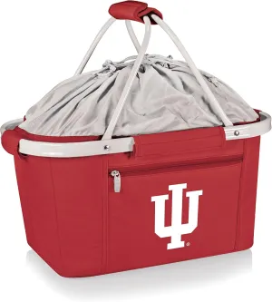 PICNIC TIME NCAA Indiana Hoosiers Metro Shopping Basket, Insulated Picnic Basket, Collapsible Market Basket, Utility Tote Cooler Bag, (Red)