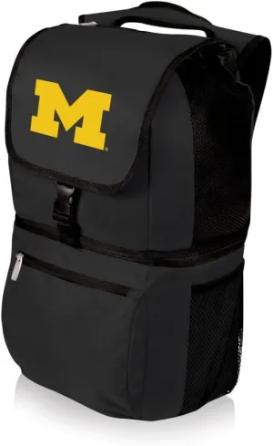 PICNIC TIME NCAA Michigan Wolverines Zuma Backpack Cooler - Soft Cooler Backpack - Lunch Cooler, (Black)