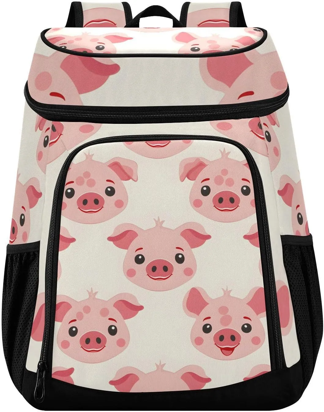 Pig Head Cartoon Farm Cooler Backpack Cooler Insulated Leak Proof Lunch Backpack 36 Cans Waterproof Soft for Men Women Picnic Hiking Camping Beach