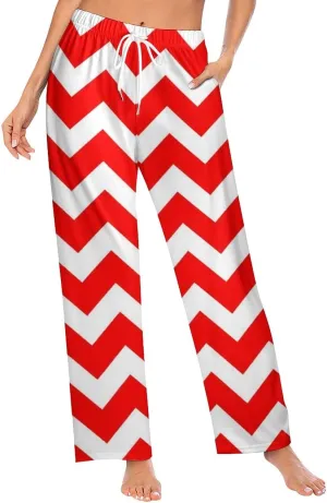 Polka Dots Pink Women Lounge Pants Comfy Pajama Bottom Drawstring Sleepwear Long Pajamas Pants