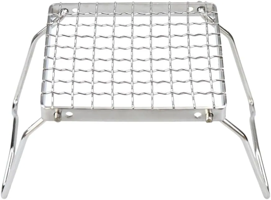 POPETPOP Stainless Steel Portable Campfire Cooking Grate for Outdoor Picnics Camping and Traveling Compact Design for and Setup