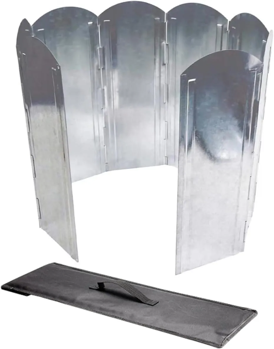 Portable BBQ Windscreen Camping Fire Windshield Galvanized Plate Foldable Grill Wind Block Lightweight Wind Guards