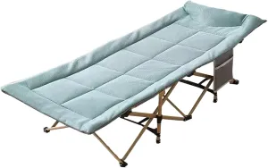 Portable Bed for Adults Travel, Ice Silk Fabric Comfortable Headrest Good Load-bearing, Folding Camping Cot with Mattress, for Home Outdoor Travel(Green,178 * 67CM), KAPBHNMNN-GREEN-178*67CM
