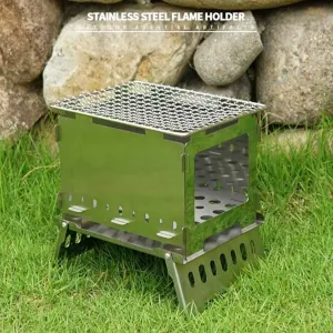 Portable Camping Cook Stove Windproof Wood Burning Stove, Efficient Burning Heater Solidified Alcohol Stove, Lightweight Backpacking Stove Barbecue Grill Tent Heating Stove for Ou