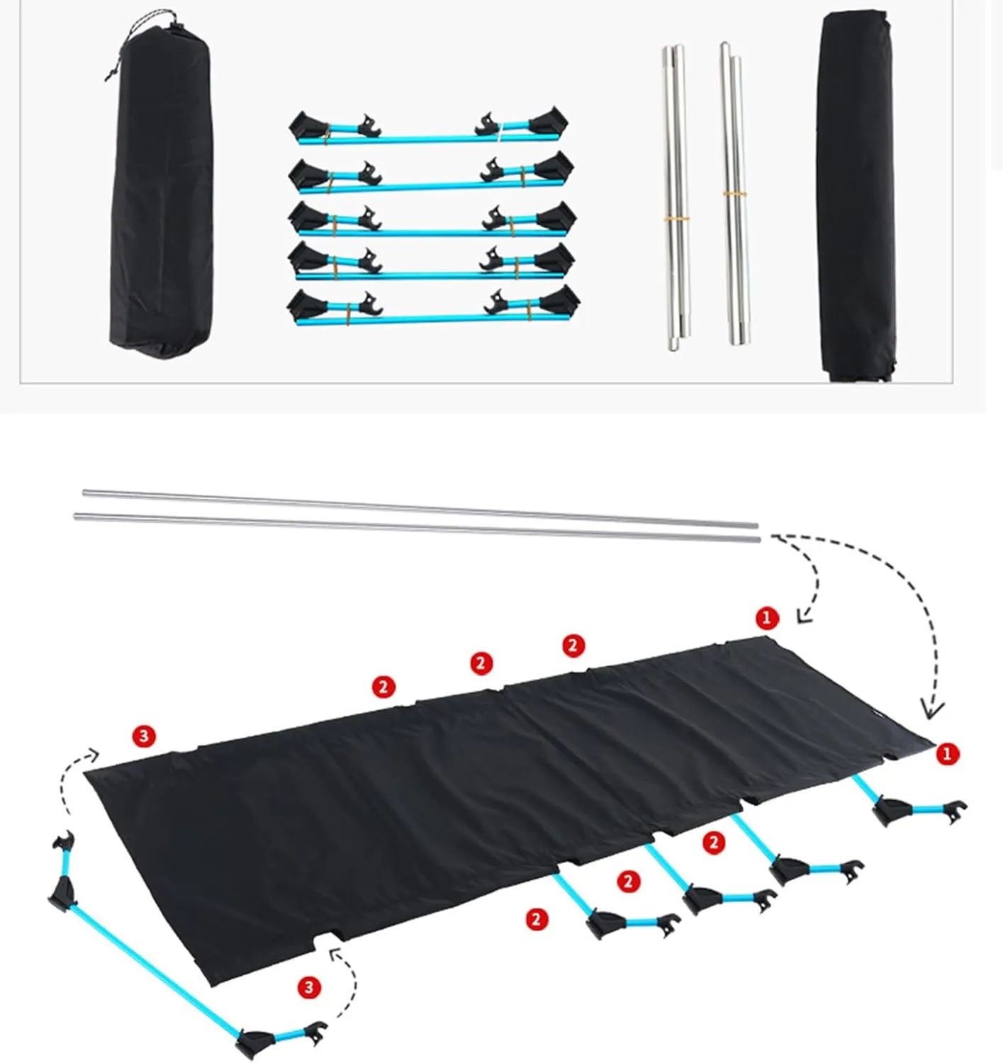 Portable Camping Cot, Folding Bed with Easy Setup &