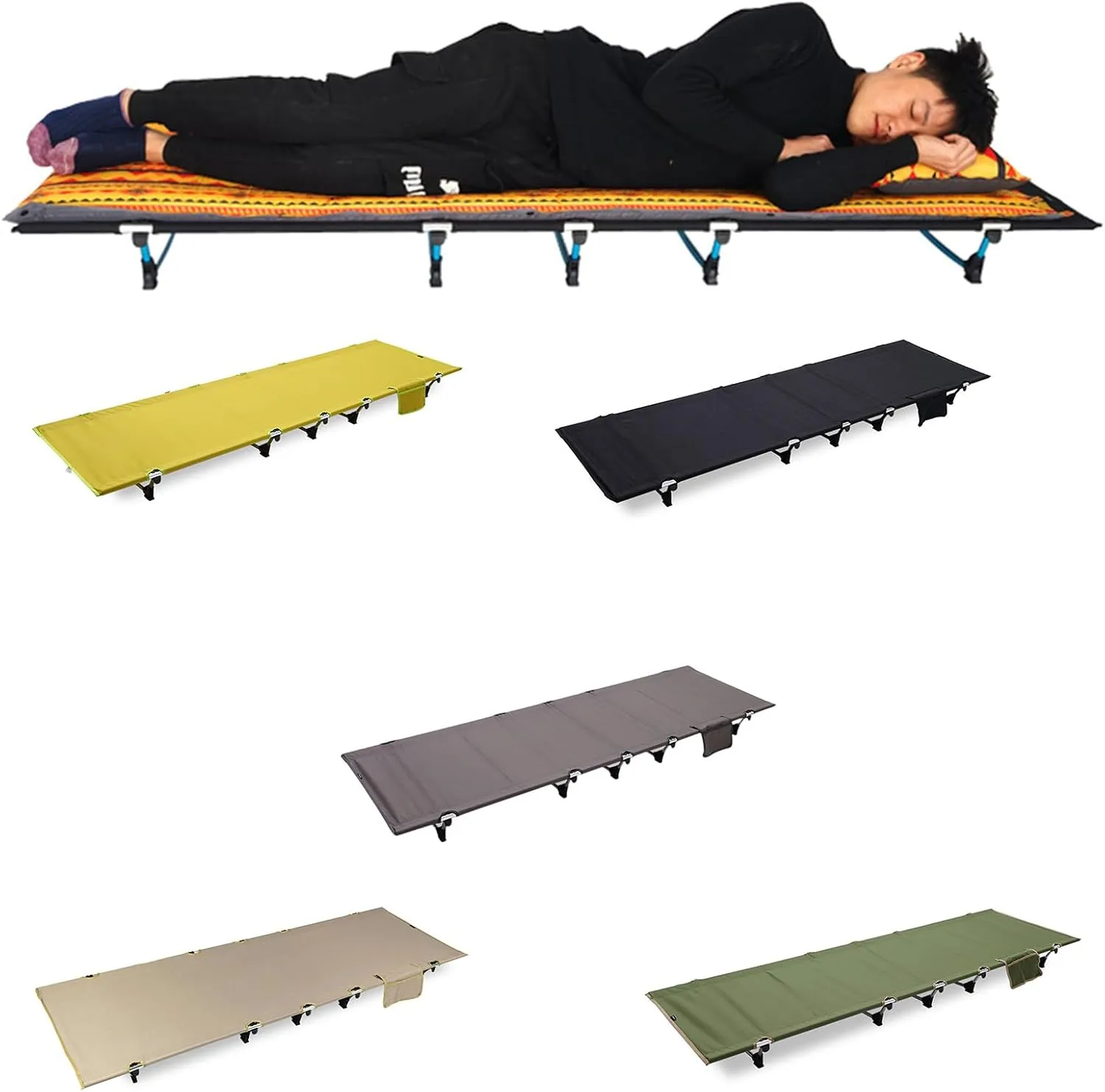 Portable Camping Cot, Folding Bed with Easy Setup &
