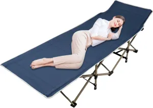 Portable Camping Cot for Adults,CT-F1071 Folding Camping Bed with Storage Bag,Travel Tent Cots for Camping Trips and Car Driving，Size:75 * 28in,UP to 600 Lb (Gray)
