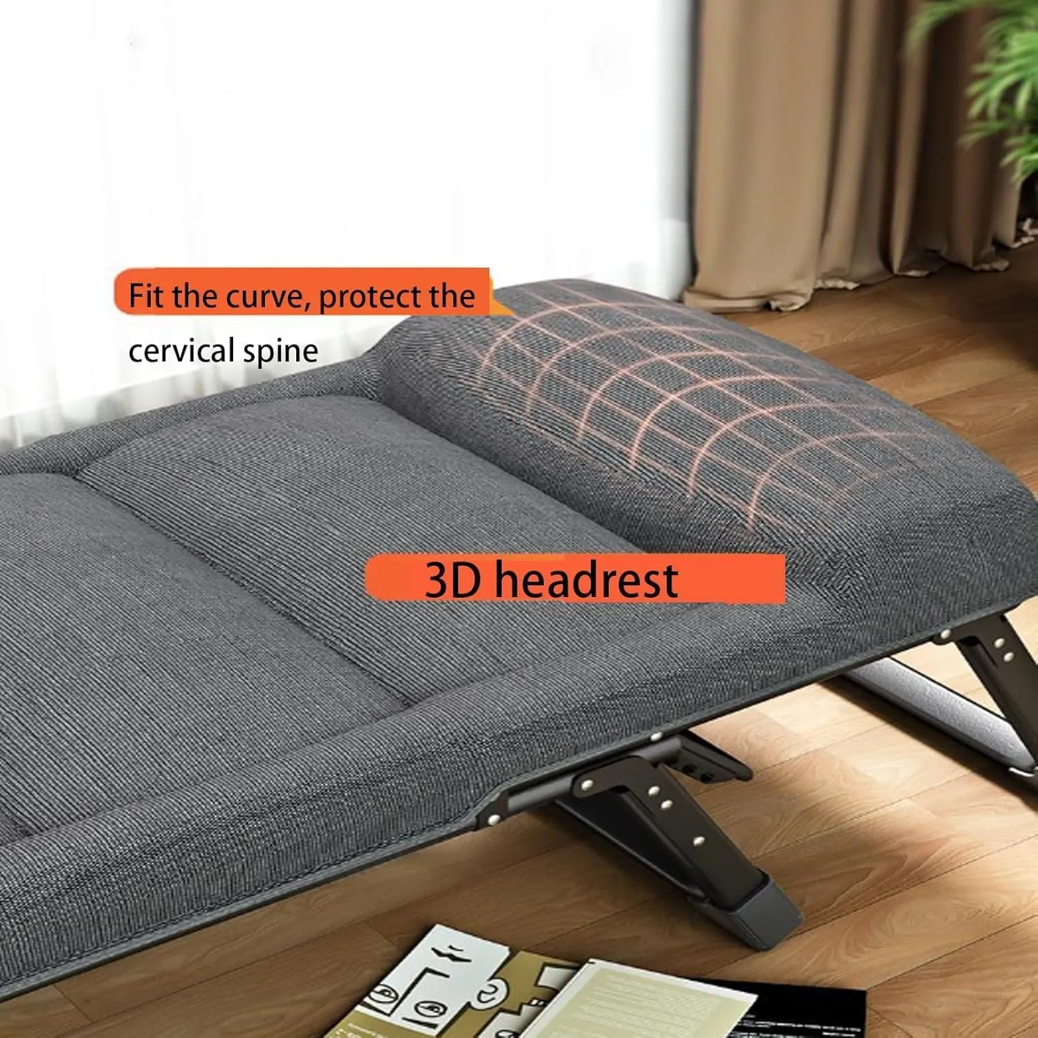 Portable Camping Cot w/Mattress 4-Position Adjustable Adult Folding Camp Bed Outdoor Comfortable Single Sleeping Bed Cot for Home Nap Beach Travel