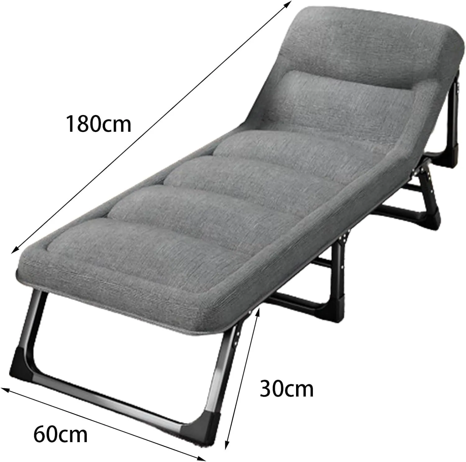 Portable Camping Cot w/Mattress 4-Position Adjustable Adult Folding Camp Bed Outdoor Comfortable Single Sleeping Bed Cot for Home Nap Beach Travel