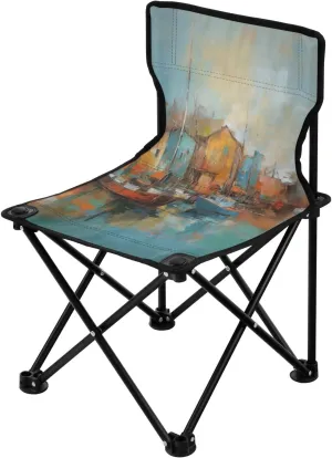 Portable Camping Folding Chairs Foldable Chair Small Venice Painting Lightweight Backpacking Outdoor Outside Fishing